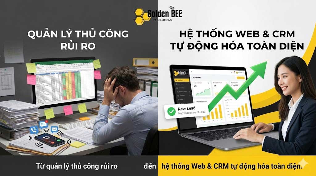So sánh quản lý du học bằng excel và phần mềm CRM Golden Bee