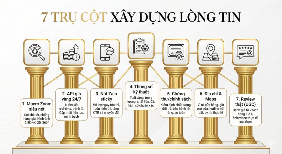 Xây dựng lòng tin (Trust) cho website tiệm vàng: 7 trụ cột bắt buộc
