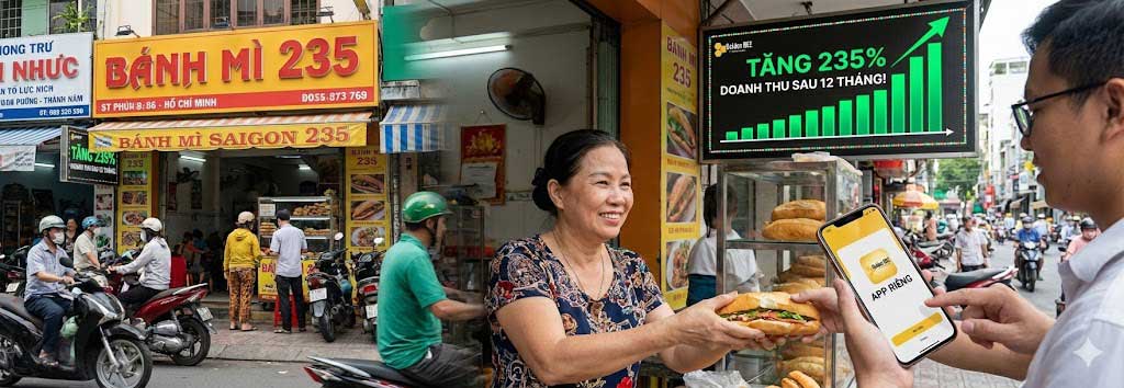 Standard food delivery app for banh mi chain: 75M investment, 235% revenue increase in 12 months
