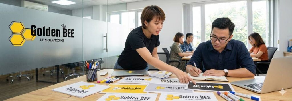 Đội ngũ chuyên gia biên tập nội dung và thiết kế profile tại Golden Bee