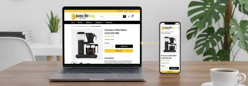 Thiết kế website và app bán hàng đồng bộ dữ liệu cho chuỗi bán lẻ.