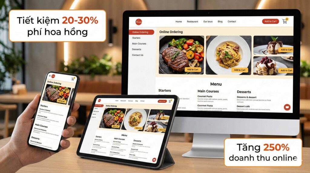 Thiết Kế Website Nhà Hàng Với Đặt Món Online – Giải Pháp Số Hóa Toàn Diện Cho Ngành F&B - Tin tức Golden Bee