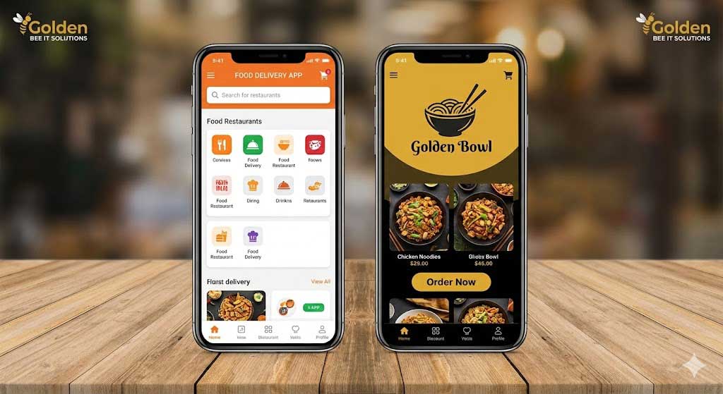 Branded restaurant app vs generic platform app showing independent identity and customer loyalty