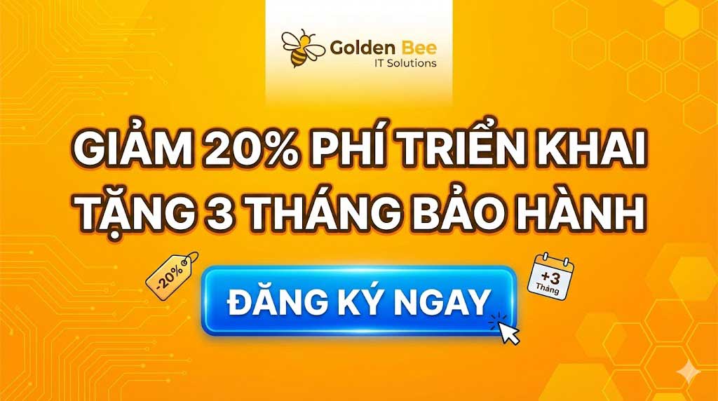 Khuyến mãi phần mềm quản lý nhà sách Golden Bee tháng 1/2026.