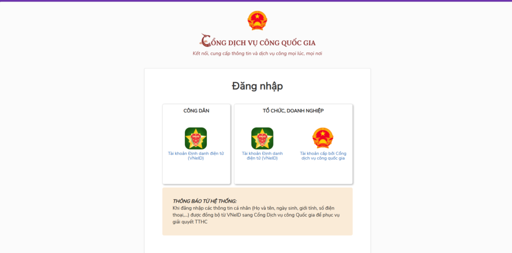 Login với VNeID