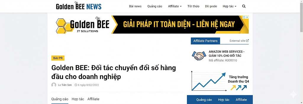 Các hình thức kinh doanh trên website tin tức - quảng cáo, PR, affiliate marketing