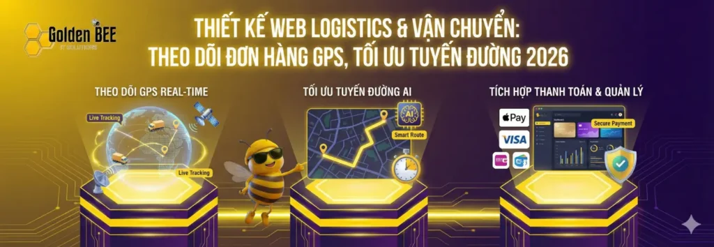 Thiết kế web logistics & vận chuyển: Theo dõi đơn hàng GPS, tối ưu tuyến đường 2026 - Tin tức Golden Bee