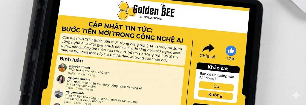Người dùng bình luận, chia sẻ và tương tác với nội dung tin tức trên website