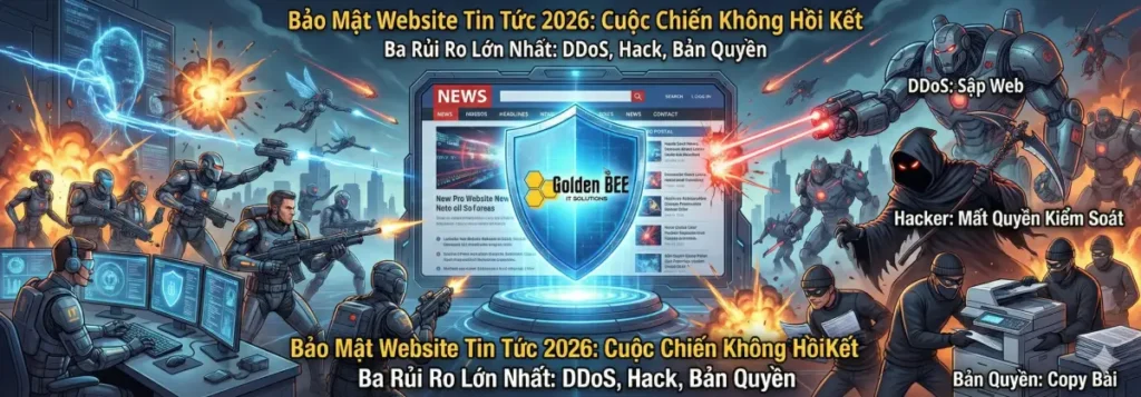 Bảo mật website tin tức – Phòng chống DDoS, hack, bảo vệ nội dung - Tin tức Golden Bee