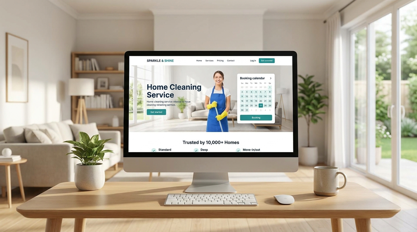 Giao diện thiết kế web vệ sinh nhà ở cực kỳ hiện đại và gọn gàng.