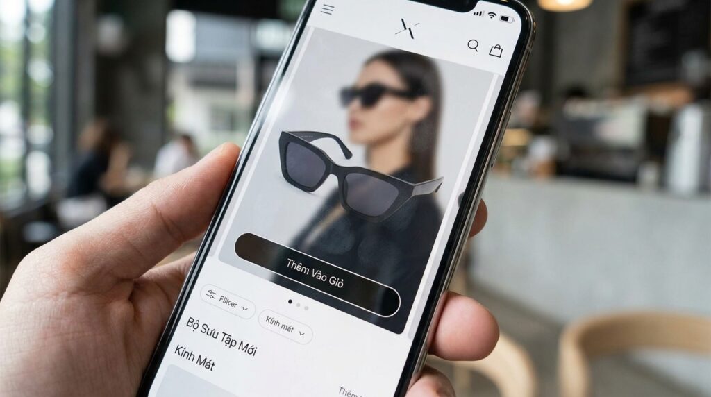 Tính năng giỏ hàng trên web cửa hàng phụ kiện