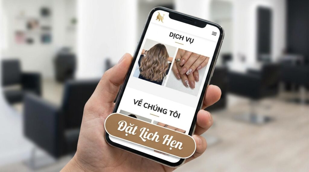 Tính năng đặt lịch trên web salon tóc nail