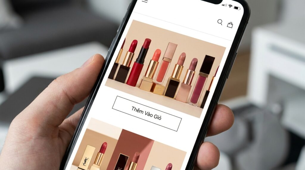 Tính năng giỏ hàng trên web mỹ phẩm