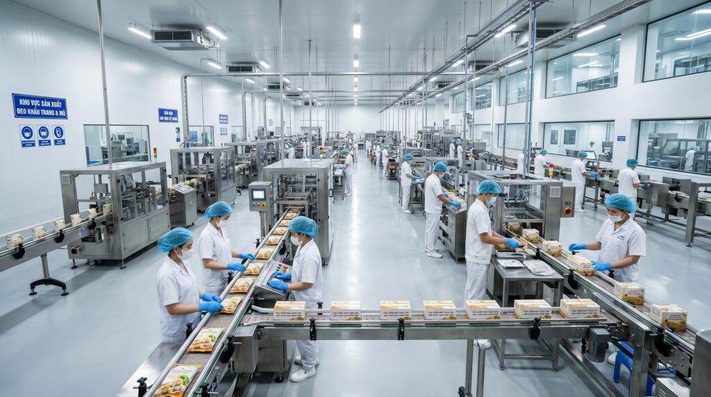 Sản xuất đồ ăn, thực phẩm: Quy trình chuẩn sạch quốc tế 2026 - Tin tức Golden Bee