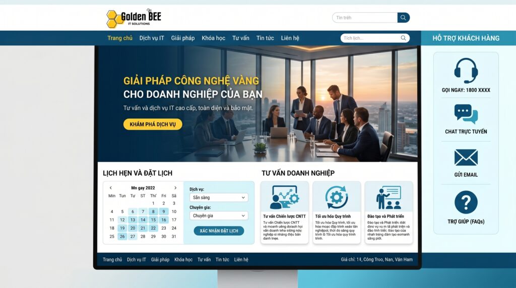 Thiết kế web ngành dịch vụ Cần Thơ giao diện chuyên nghiệp hiện đại