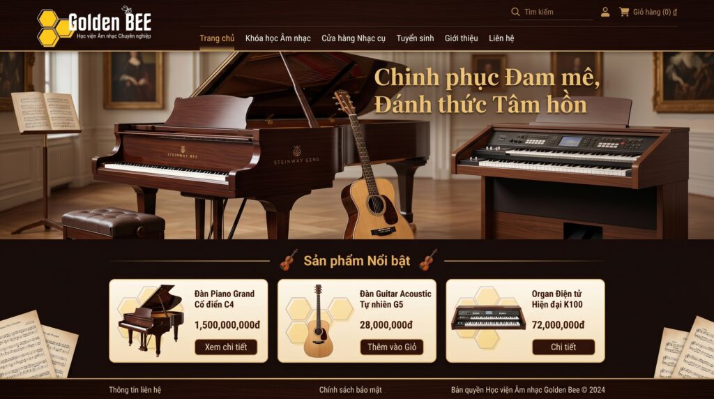 Thiết Kế Web Trung Tâm Nhạc Chuyên Nghiệp Giúp Đột Phá Học Viên Tăng Trưởng Doanh Thu Vượt Trội - Tin tức Golden Bee