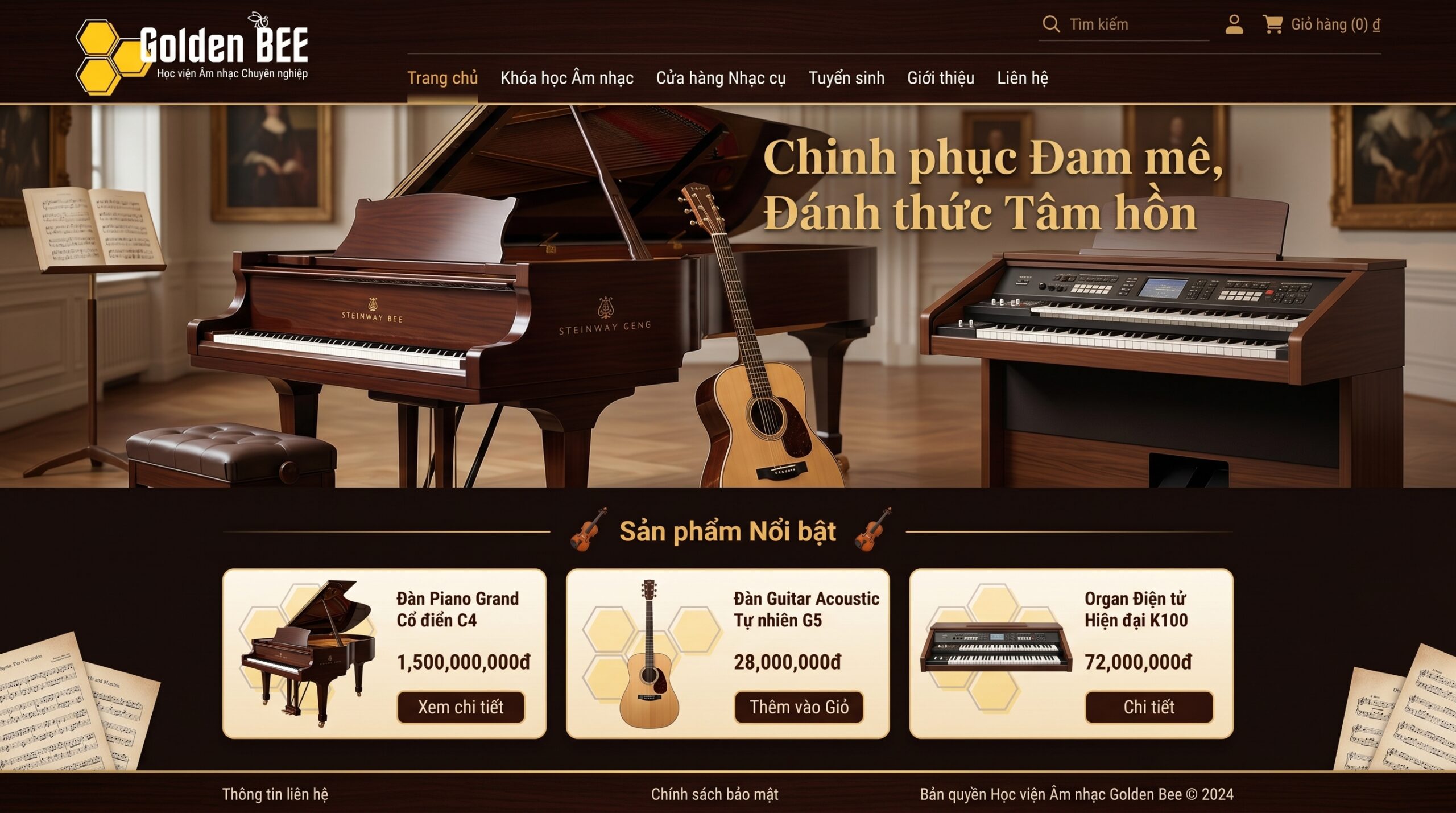 Thiết Kế Web Trung Tâm Nhạc Chuyên Nghiệp Giúp Đột Phá Học Viên Tăng Trưởng Doanh Thu Vượt Trội