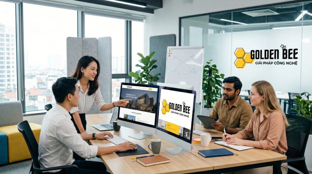 Đội ngũ Golden Bee triển khai dự án thiết kế web dịch vụ