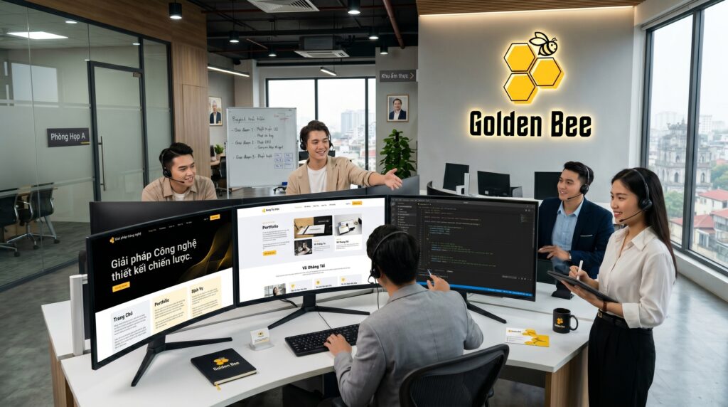 Đội ngũ Golden Bee triển khai website thiết kế thương hiệu
