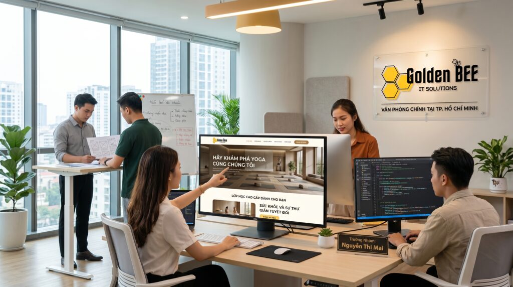 Đội ngũ Golden Bee triển khai website phòng yoga chuyên nghiệp
