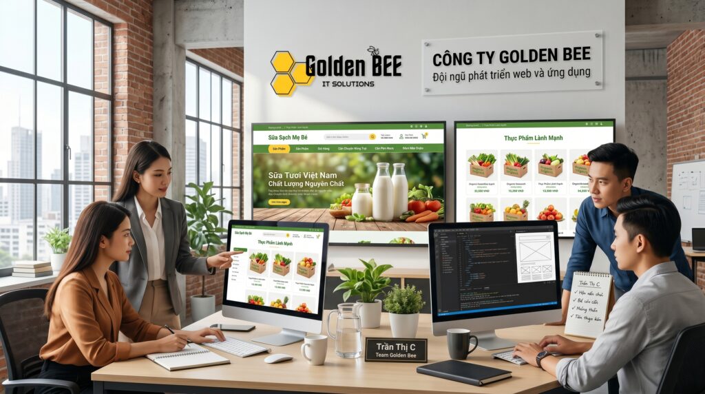 Đội ngũ Golden Bee thiết kế web cửa hàng sữa Cần Thơ uy tín