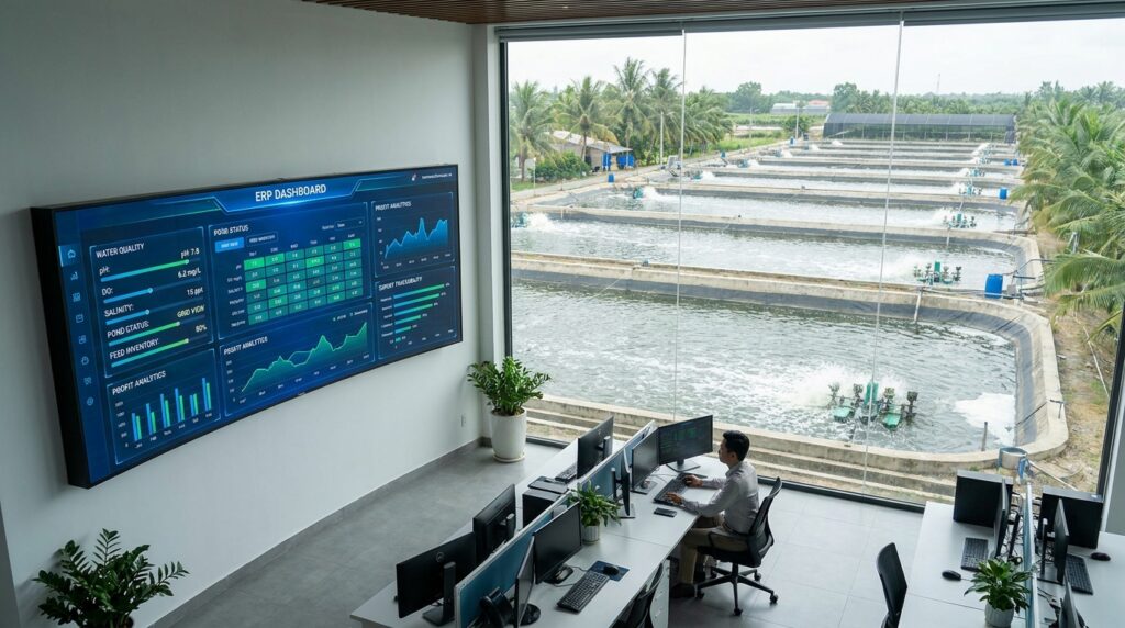 Phát Triển Phần Mềm ERP Quản Lý Trang Trại Thủy Sản – Tự Động Hóa Từ Ao Nuôi Đến Xuất Khẩu - Tin tức Golden Bee