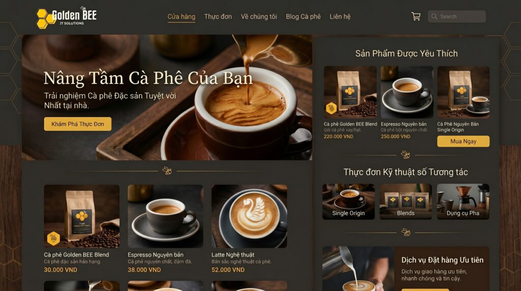 Thiết Kế Web Quán Cà Phê Toàn Quốc Chuyên Nghiệp Định Vị Thương Hiệu Đột Phá Doanh Thu Tăng Trưởng Khách Hàng - Tin tức Golden Bee