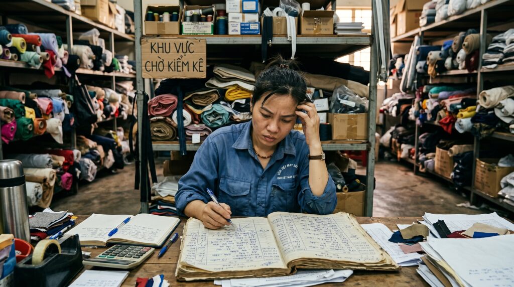 Khó khăn khi quản lý thủ công cần phần mềm quản lý kho vải & nguyên phụ liệu may theo yêu cầu