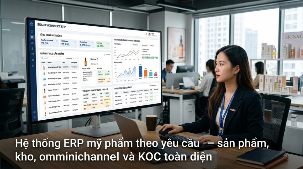 Viết Phần Mềm Theo Yêu Cầu ERP Lĩnh Vực Mỹ Phẩm Quản Lý Toàn Diện Tăng Doanh Thu 2026 - Tin tức Golden Bee