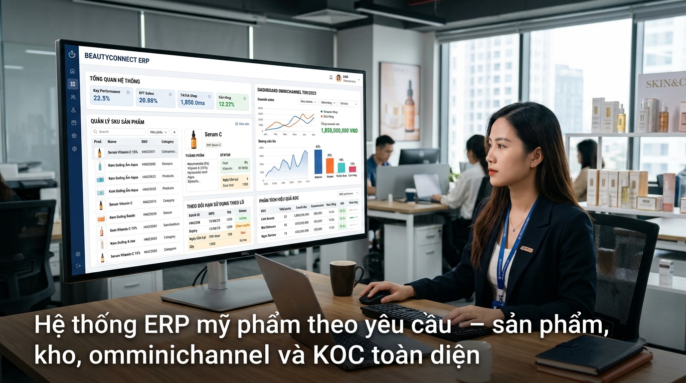 Viết Phần Mềm Theo Yêu Cầu ERP Lĩnh Vực Mỹ Phẩm Quản Lý Toàn Diện Tăng Doanh Thu 2026