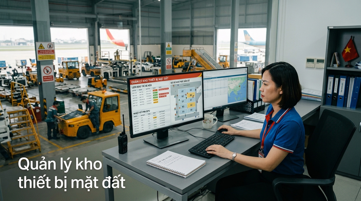 Phần Mềm Quản Lý Kho Thiết Bị Hàng Không Mặt Đất Chuyên Nghiệp – Lập Trình Theo Yêu Cầu