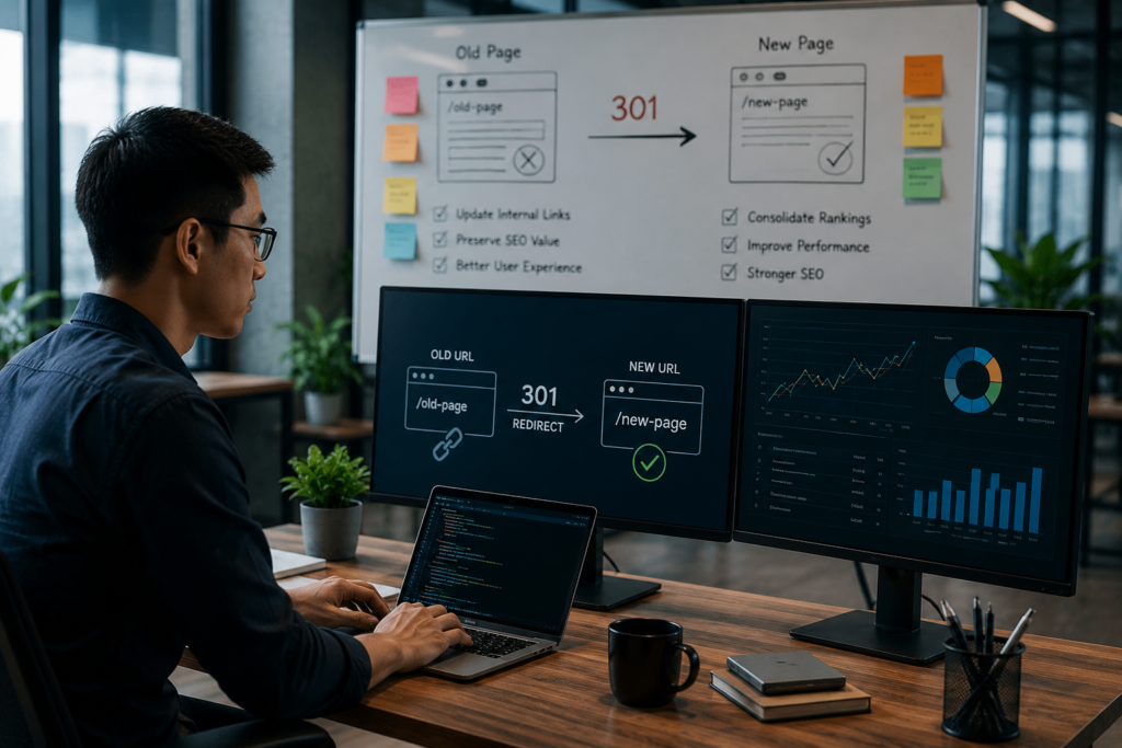 301 Redirect Là Gì? Hướng Dẫn Sử Dụng 301 Redirect Chuẩn SEO Cho Website Doanh Nghiệp Năm 2026–2027 - Tin tức Golden Bee
