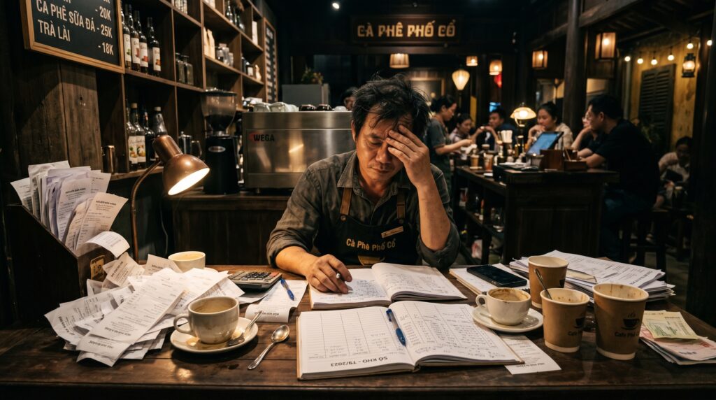 Khó khăn khi quản lý hóa đơn quán cà phê bằng sổ sách thủ công