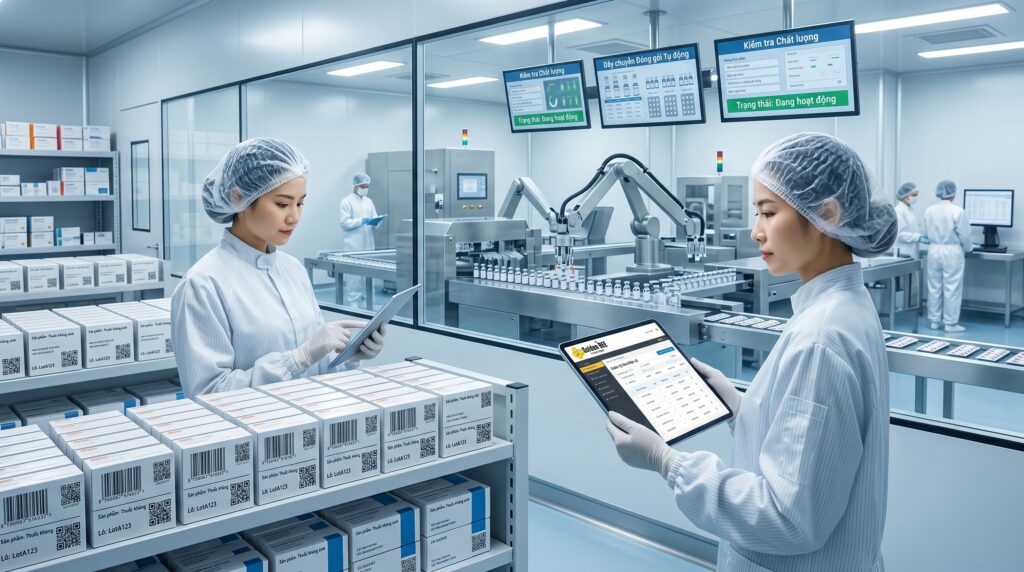 Kho lưu trữ dược phẩm thông minh ứng dụng phần mềm ERP quản trị FEFO