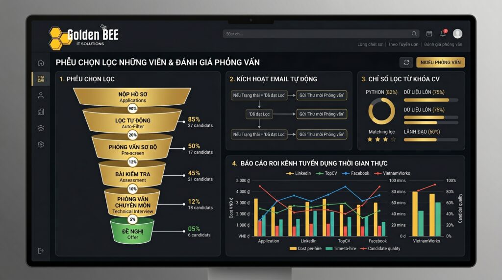 Phân hệ quản lý phễu ứng viên tiềm năng và đối soát chi phí tuyển dụng trên ERP