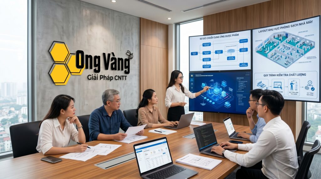 Đội ngũ kỹ sư Golden Bee tư vấn số hóa quy trình nhà máy dược phẩm