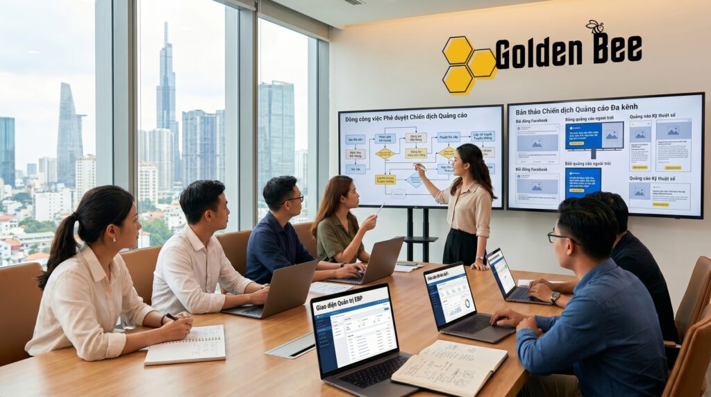Đội ngũ Golden Bee tư vấn số hóa quy trình quản trị nội bộ ngành quảng cáo