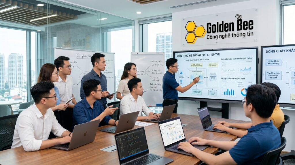 Đội ngũ Golden Bee tư vấn số hóa quy trình quản trị phòng marketing chuyên nghiệp