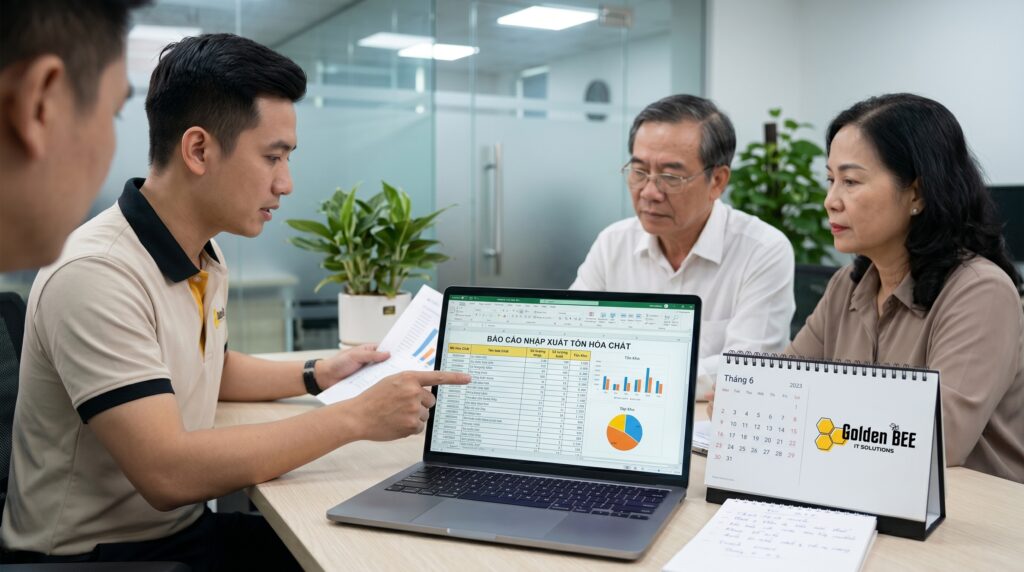 Xuất biểu mẫu báo cáo nhanh từ phần mềm quản lý kho hoá chất công nghiệp theo yêu cầu