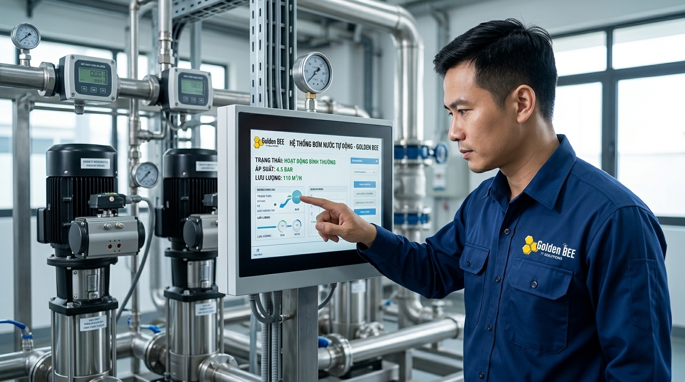 Viết phần mềm quản lý kho hệ thống bơm nước theo yêu cầu
