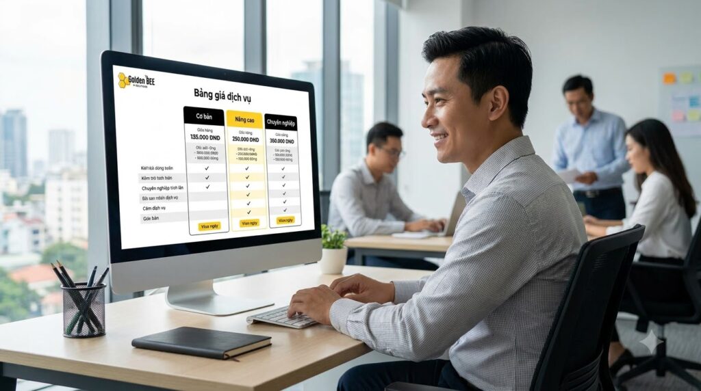 Bảng giá dịch vụ khi so sánh chi phí làm app trong nước và thuê ngoài.