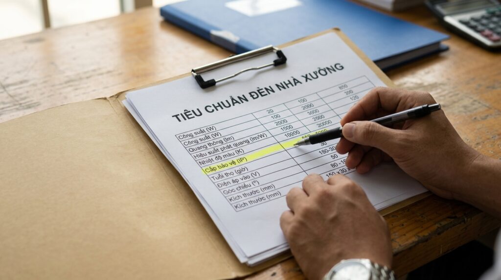 Các tiêu chí chọn lựa đèn chiếu sáng kho là gì trên catalogue