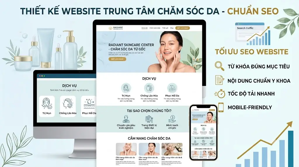 Thiết Kế Website Trung Tâm Chăm Sóc Da Chuẩn SEO
