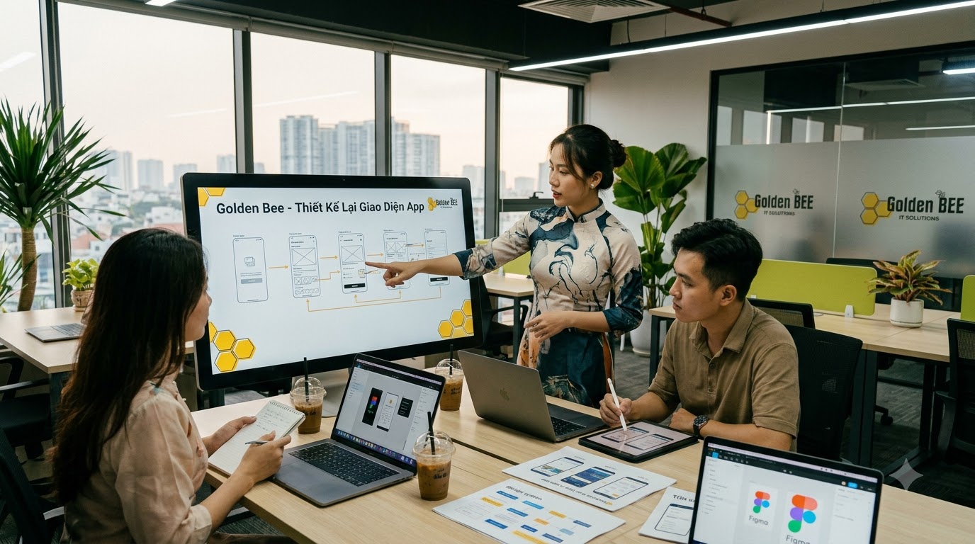 thiết kế lại giao diện app chuyên nghiệp giúp tối ưu trải nghiệm người dùng Golden Bee