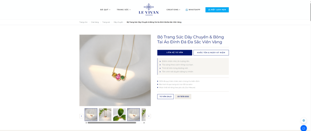 Thiết kế website đá quý trang sức: Case study Le Vivan Saigon - Dự án Golden Bee