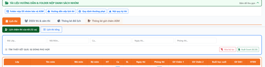 Phần mềm quản lý lịch thi và khảo thí